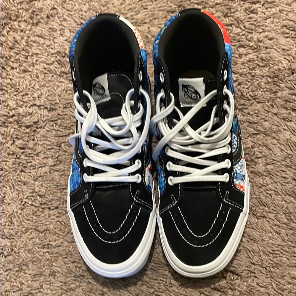 Adult Vans High-Top Sneakers - Black and Blue